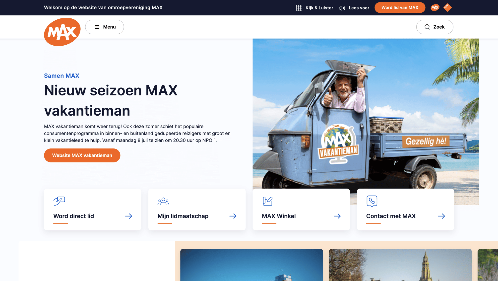 Omroep MAX website